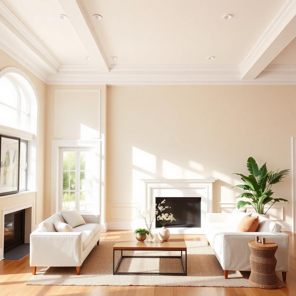 Freshly painted interior living room