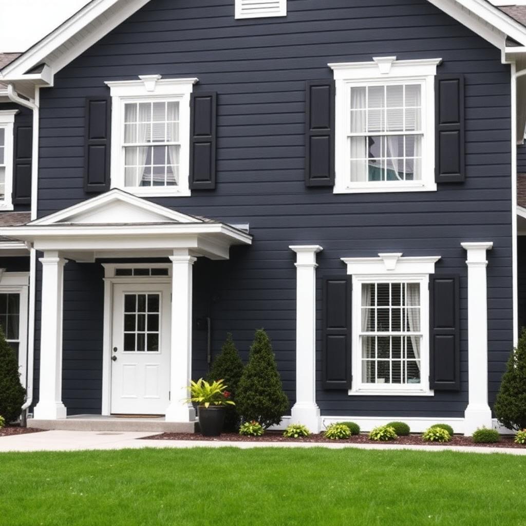 Freshly painted residential exterior
